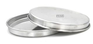 Prime Bakers and Moulders Round Aluminum Pizza Plate/Pan Baking Tray for Oven (9 Inch, 2)