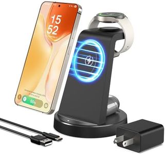 Wireless Charger for Samsung: 3 in 1 Charging Station for Samsung S26/S25/S24/S23/S22/S21, Note 20/10, Z Fold 6/5, Galaxy Buds 4/3/2 Pro, Galaxy Watch Ultra/8/7/6/5-Android & iPhone 15W Charging Dock
