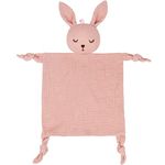 Organic Cotton Muslin Lovey Blanket, Organic Cotton Muslin Bunny Security Blanket Soft & Breathable Lovie Baby Gifts for Boys and Girls