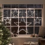 Lights4fun Outdoor Dual LED Christmas Mixed Size Osby Star Icicle Curtain Lights Decoration Plug in 1.2m