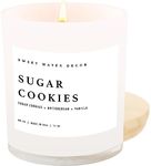 Sweet Water Decor Sugar Cookie Candle - Buttercream Frosting and Vanilla Winter Holiday Scented Soy Candles for Home - 11oz White Jar + Wood Lid Candle, 50+ Hour Burn Time, Made in the USA