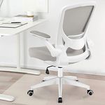 Ergonomic Office Chair, KERDOM Breathable Mesh Desk Chair, Lumbar Support Computer Chair with Wheels and Flip-up Arms, Swivel Task Chair BIFMA Passed, Adjustable Gaming Chair (KD9060-Light Gray)