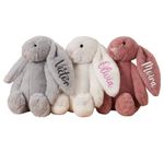 Dyoart Personalized Easter Bunny Rabbit, Custom Name Monogrammed Embroidered Bunny, Fluffy Rabbit with Long Ears,Plush Bunny Toy, Gift for Baby Kids(11.8inches)