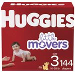 HUGGIES Diapers Size 3 - Huggies Little Movers Disposable Baby HUGGIES Diapers, 144ct, Mega Colossal Pack