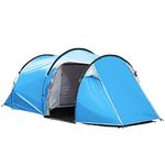 Outsunny 2-3 Person Tunnel Tent with Sewn-in Groundsheet, Air Vents, Rainfly, 2000mm Water Column, Camping Tent with 1 Bedroom, Inbuilt Porch, Living Area for Camping, Hiking, Blue