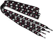 Underground Kulture 10 x Skulls & Stars Shoelaces Flat Coloured Replacement Colour For Trainers Sneakers Universal Sports Unisex Skate Shoe Laces (11mm x 120cm)