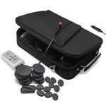 Portable Hot Stones Massage Set with Warmer Kit with 12 PCS Basalt Stones/Rocks Massage Stone Kit Heater Bag for Relax Muscles Home Spa Health Natural Massage