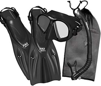 Promate Spectrum Snorkeling Fins Mask Snorkel Set, Black, MLXL