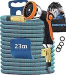 Garden hose 75ft expandable lightweight garden hose 75 foot water heavy garden hose 75 feet kink free jardin a hose 75ft expanding flexible pipe retractable collapsible boyau arrosage pieds(75FT, Blue Orange)