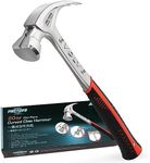 FIRSTINFO H58120 One-piece Patented 20 oz Curved Claw Hammer with Magnetic Nail Holder and Shock Reduction Grip, 50% Larger Strike Face