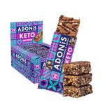 Adonis Hazelnut Crunch & Cocoa High Protein Keto Bars (16x45g) | Vegan & Keto-Friendly | 100% Natural Keto Snacks | Sugar Free, Palm Oil Free, Dairy Free | Low Sugar & Low Carb | Ideal for a Keto Diet