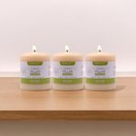 HOSLEY Sweet Pea Jasmine Fragrance White Pillar Candles|Soy & Paraffin Wax Candles for Home Decor|45 Hours Burn Time Each|Smokeless & Dripless|2.75 Inch Diameter|Pack of 3 (3 Inch Long Each)