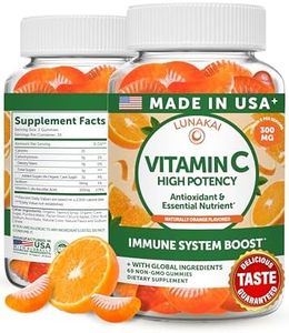 Lunakai USA Made High Potency Vitamin C Gummies for Adults and Kids - 300mg Immune Support - Non-GMO, Vegan, Delicious Orange Flavor, 60ct