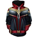 TTBZKALE Men's 3D Super Hero Cosplay Hoodie Jacket (Medium, Captain M Hoodie 1)