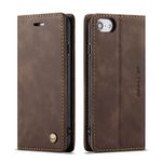 QLTYPRI for iPhone 6 6S Case Vintage PU Leather Wallet Case TPU Bumper [Card Slots] [Hands-Free Kickstand] [Magnetic Closure] Shockproof Flip Folio Case for iPhone 6/6S - Coffee