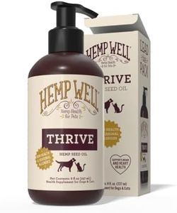 Hemp Well Thrive Oil for Dogs and Cats – Supports Hip, Joint, and Heart Health, Promotes Immune System, and Promotes Healthy Skin from Seasonal Allergies, Organically Sourced - 8 Ounces