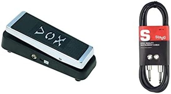 VOX WAH V847 - Classic Wah-Wah Guitar Pedal & Stagg SGC6DL 6m/20 ft Deluxe Standard Guitar Cable - Black