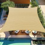 Shade&Beyond Sun Shade Sail Rectangular Curved Canopy 12'X16' Sail Shade Sand Sun Shades Permeable for Patios Backyard Deck (We Make Customized Size)