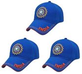 Stylish Cotton Baseball Combo Caps for Men, Women, Kids Cotton Blend, Summer All Season Sports, Cricket, Gym, Branded, Adjustable Buckle India Cricket Cap/Hat Quality Headwear (Blue 3)