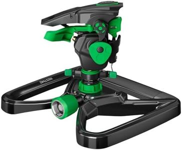 RESTMO Heavy Duty Pulsating Sprinkler with Zinc Alloy Stable Base, Distance & Width Adjustable Lawn Sprinkler for Large Area Lawn & Yard Irrigation, Covers Up to 7,600 Sq. Ft.