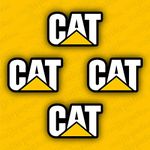 Caterpillar Equipment Machinery CAT Logo 150x96mm 4pcs Aftermarket Decal/Aufkleber/Adesivo/Sticker/Replacement Set