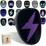 MOYACA Kids LED Mask with Gesture Sensing, Light up Mask for Halloween Costume and Xmas Cosplay, Transforms Face with LED Lights, Perfect for Children Students Birthday Parties Masquerades