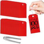 100 Pcs Red Tags with String Blank 