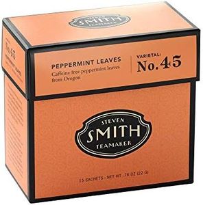 Smith Teamaker | Peppermint Leaves No. 45 - Made with USA Peppermint | Caffeine-Free Herbal Variety (15 Sachets - .78oz each)