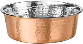 Neater Pet Brands Hammered Decorative Designer Bowls - Luxury Style Premium Dog and Cat Dishes (Medium, Copper)