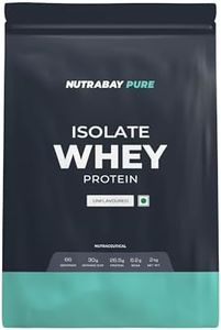 Nutrabay Pure Whey Protein Isolate Powder - 2kg, Unflavored | 26.5g Protein, 6.2g BCAA | NABL Lab Tested | Muscle Growth & Recovery | 100% Raw Whey Isolate | For Men & Women