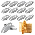 SDUSEIO 21 Pieces Egg Tart Molds Aluminum Tart Pan Pudding Molds Bakeware Muffin Cupcake Cake Cookie Mold Baking Tool,Boat Shape