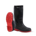 Robustt Steel Toe Lightweight Gum Boots | Standard Steel Safety Shoes | Size - 10 | Anti Slip, Waterpoof | Breathable Printed Leather Shoes | Puncture and Tear Resistant | For Industrial Use (Red)