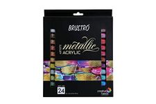 BRUSTRO Artists Metallic Acrylic Paint Set of 24x12ml