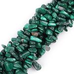 GEM-Inside Genuine Malachite Stone Chips 7-8mm Gemstone Semi Precious for Jewelery Making 34" per Strand