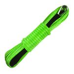 TOUGH 1/4" x 50 ft 10,000LBs Synthetic Winch Line Cable Rope with Black Protecing Sleeve for ATV UTV Winches Truck Boat (Green, 1/4" X 50 Ft)