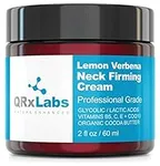 QRxLabs Lemon Verbena Neck Firming Cream - Tightening & Lifting Moisturizer For Loose, Wrinkled Or Sagging Skin On Neck, Decollete & Chest - Best To Prevent Turkey/Crepe Neck - 60 ml