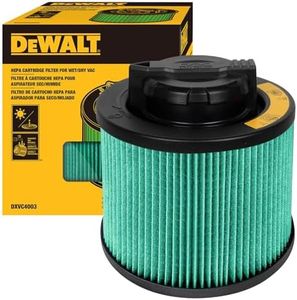 DEWALT Shop Vac Filter, HEPA Vacuum Filter Replacement DXVC4003, Shopvac Filter Washable and Reusable, Fit for Dewalt Wet and Dry Vacuums DXV04T, DXV05P, DXV05P-QT, DXV05S, DXV06G, DXV06PL,DXV08S
