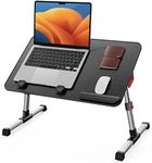 SAIJI Laptop Bed Tray Table, Adjustable Home Office Standing Desk Portable Lightweight Foldable Lap Desk for Sofa Couch Floor Working Studying Reading Writing Eating,Fit Up to 17" Laptop(Large，Black)