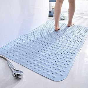 Stafeny Tapis de Douche antidérapant pour l'intérieur de la Douche Tapis de Douche antidérapant Anti-moisissure Tapis de Douche en Caoutchouc (Bleu, 60 * 90cm)