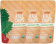 Dr. Fuhrman Organic turmeric Curry | Oil-Free Vegan Snack | No Salt Added, Non-GMO, Plant-Based Healthy Chips | 3 Pack