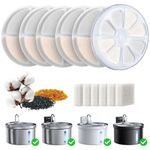 FEELNEEDY 6 Pack Cat Water Fountain Filter + 6 Pack Pump Filter Sponges Replacement+1 Filter Cartridge Shell(FN-W08、FN-W08L、FN-W06)