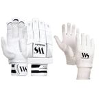 Whitedot Dot 2.1 Cricket Batting Gloves with Full Finger Inner Gloves Suitable for Youth/Medium, Right Hand