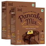 Foodstrong Oats and Millets Double Choco Chip Pancake Mix, High Protein & Fibre, No Maida, No Refined Sugar - Made With Jaggery, Eggless Instant Breakfast Mix 250 g x Pack of 2