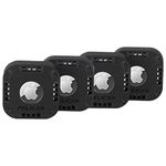 Pelican Protector 4-Pack Apple AirTag Holder | Air Tag Case with 3M Adhesive Sticker | Rugged Shockproof AirTag Cover | Hidden AirTag Holder Stick On Mount for Travel Luggage Bike Car Remote | Black