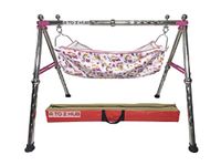 A to Z Hub Baby Boy's and Girl's Portable Folding Special Addition Swing/parna/jhula/totthil Cradle/Ghodiyu/Crib/Bassinet, (Pink)