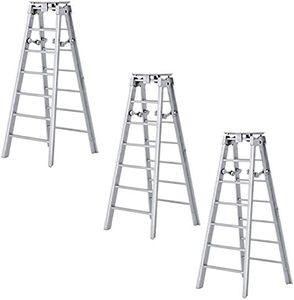 Set of 3 Silver Ladders for Wrestling Action Figures