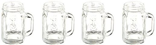 Kikkerland Mason Jar Shot Glasses, Set of 4, 1Fl oz