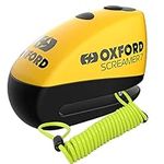 Oxford Security Screamer 7 Alarm Disc Lock Yellow/Black LK290 with 1.5M Reminder Cable For Motorcycle Motorbike Security