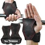 DMoose Fitness Weight Lifting Grips - Anti-Slip Gym Grips Straps - Neoprene Padded Lifting Straps for Powerlifting, Cross Training & Pull Ups - Wrist Grips for Weight Lifting & Deadlift