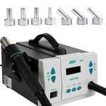 861DW Hot Air Rework Station, 1000W Hot Air Gun Soldering Station with 7 Air Nozzles, Professional Soldering Station with LCD Display, Channel Station for Efficient PCB Repair & Desoldering